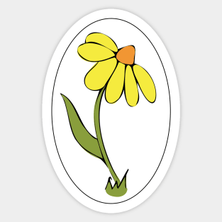 Daisy Whimsical Cartoon Illustration Happy Colours Sticker